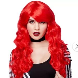 Spirit Red Fashion Long Curls Wig
